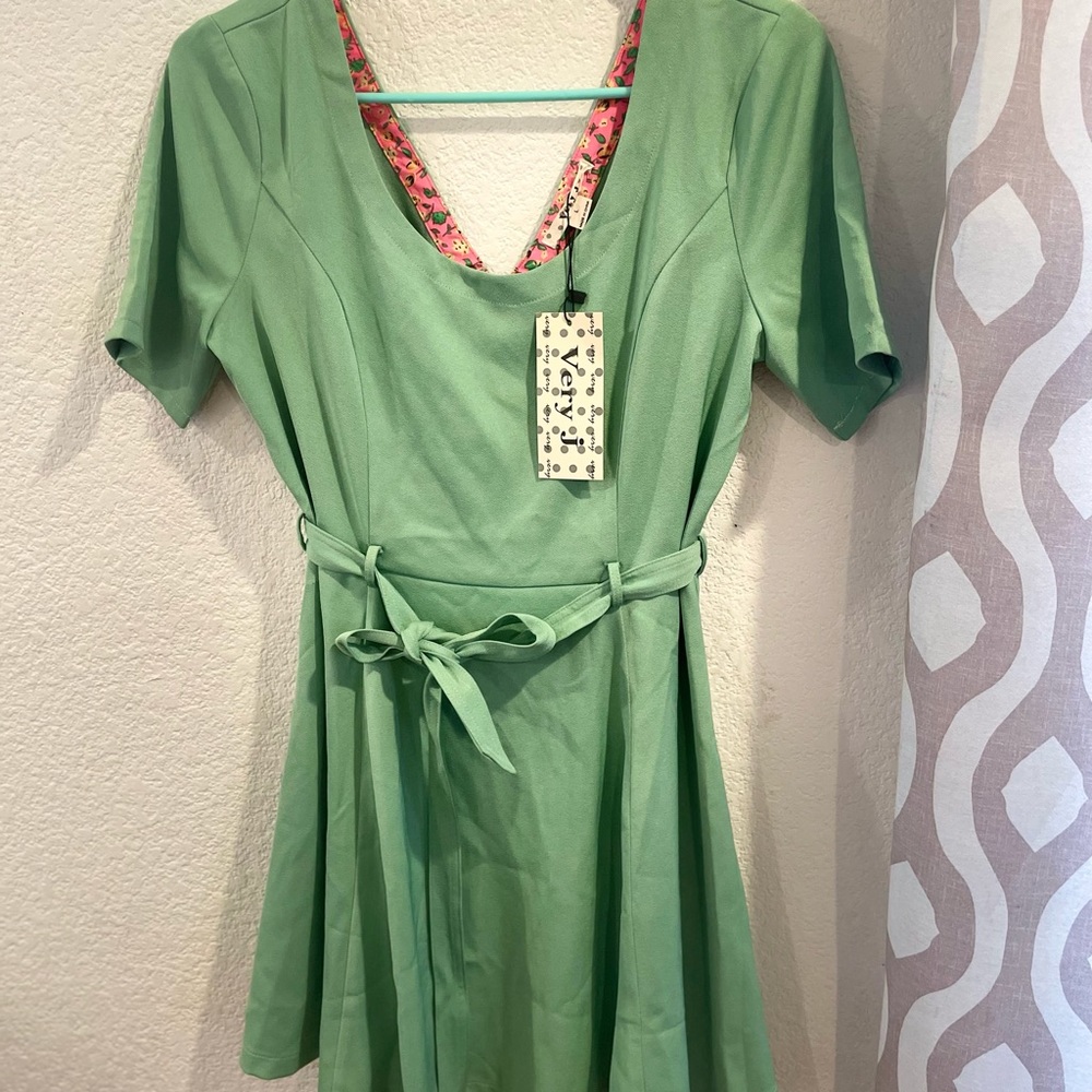 NWT- Very J skater style dress in Sage
